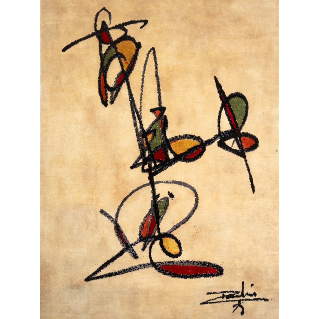 Dan Hôo. Tapisserie nouée main en laine mérinos. Contemporain. LS65361806C 4