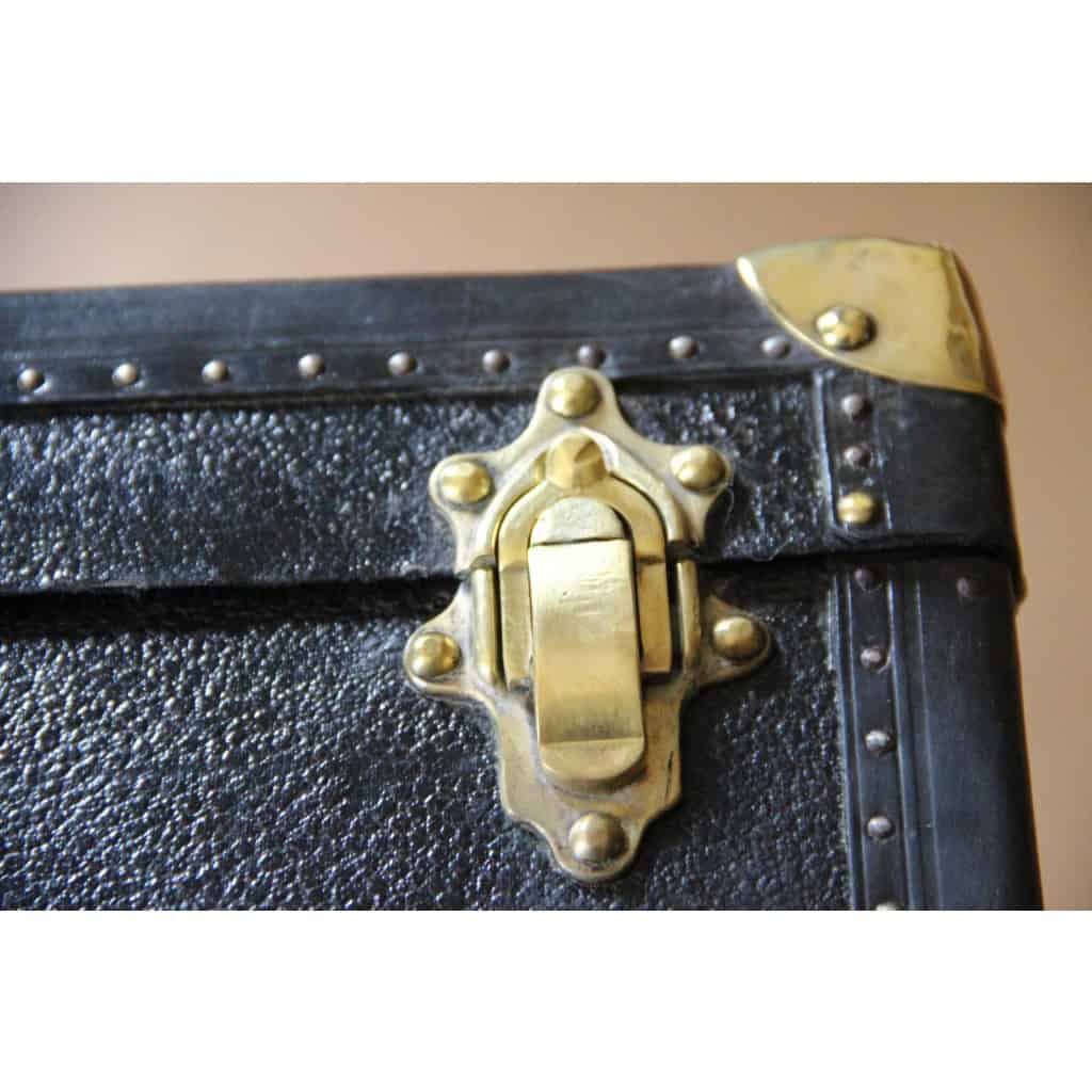 Vanity case ancien en cuir noir 13