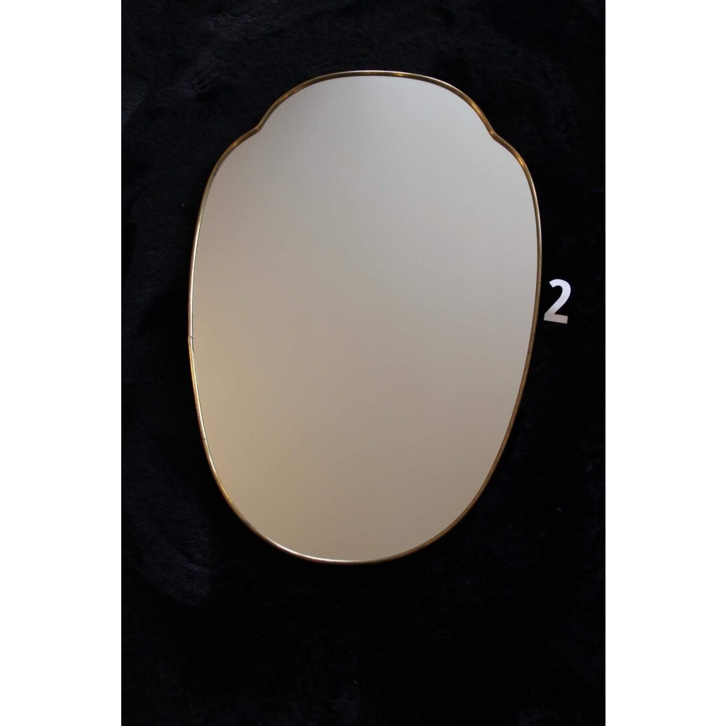 Paire de miroirs des années 50 en laiton doré 13 Paire de miroirs des années 50 en laiton doré 13