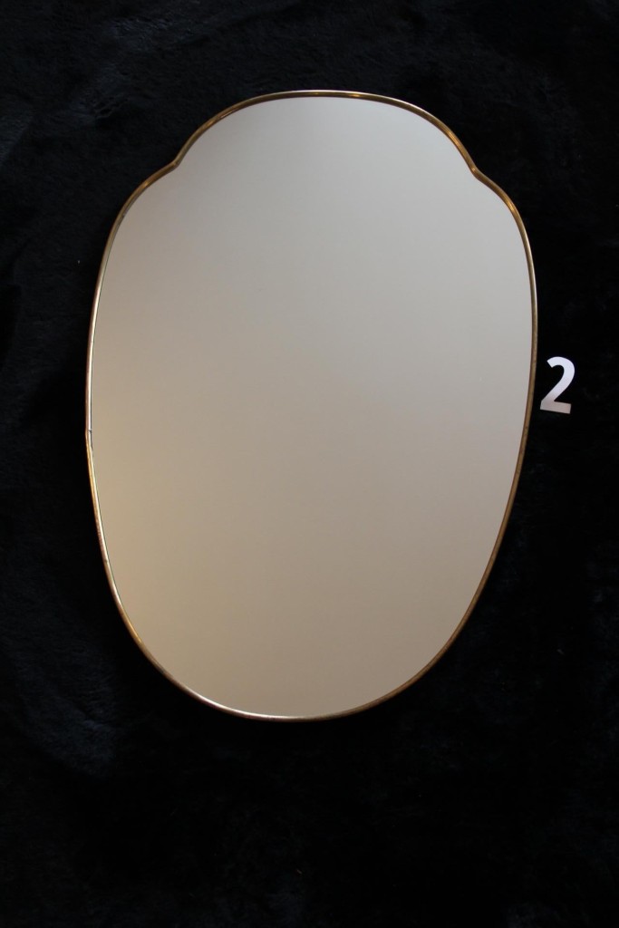 Paire de miroirs des années 50 en laiton doré 13