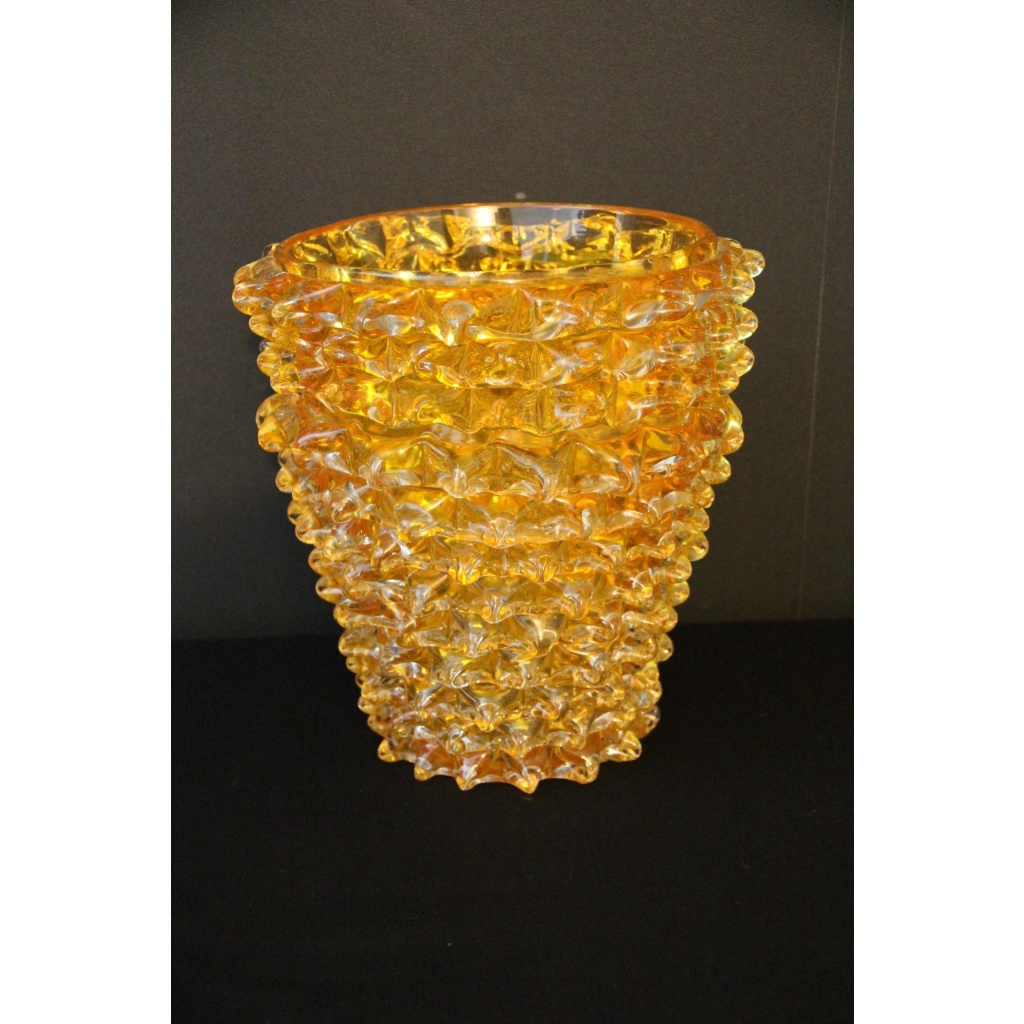 vase verre de Murano rostrato orange abricot 13