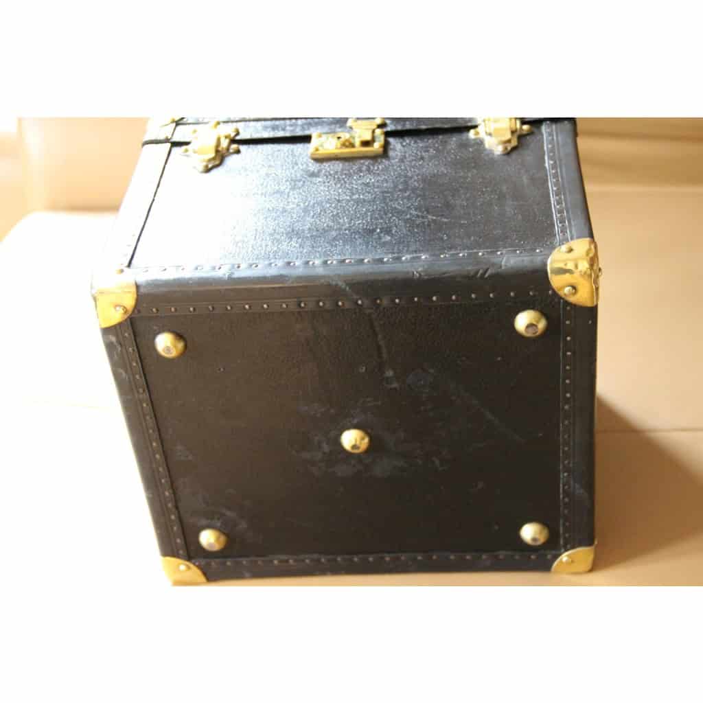 Vanity case ancien en cuir noir 14