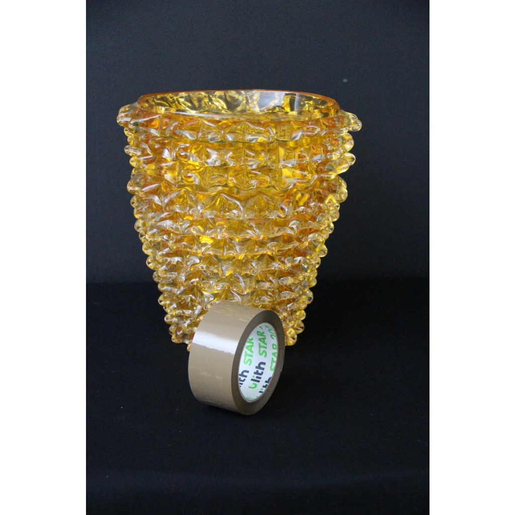 vase verre de Murano rostrato orange abricot 14