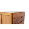 Bureau plat et son caisson en orme, 6 tiroirs en façade. Années 1970 LS6508 34