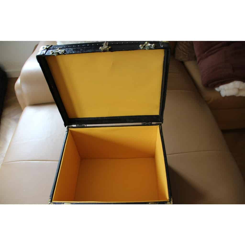 Vanity case ancien en cuir noir 15