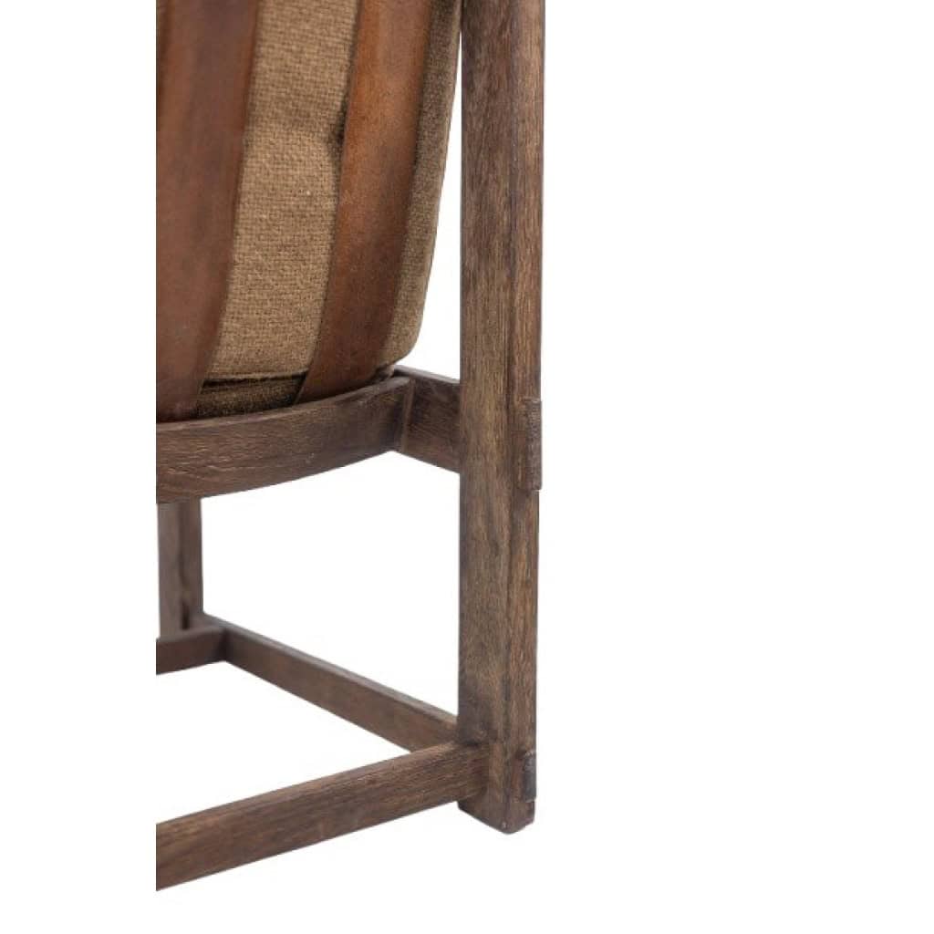 Paire de chauffeuses en chêne, garnie de cuir. Travail des années 1960. LS6554 15