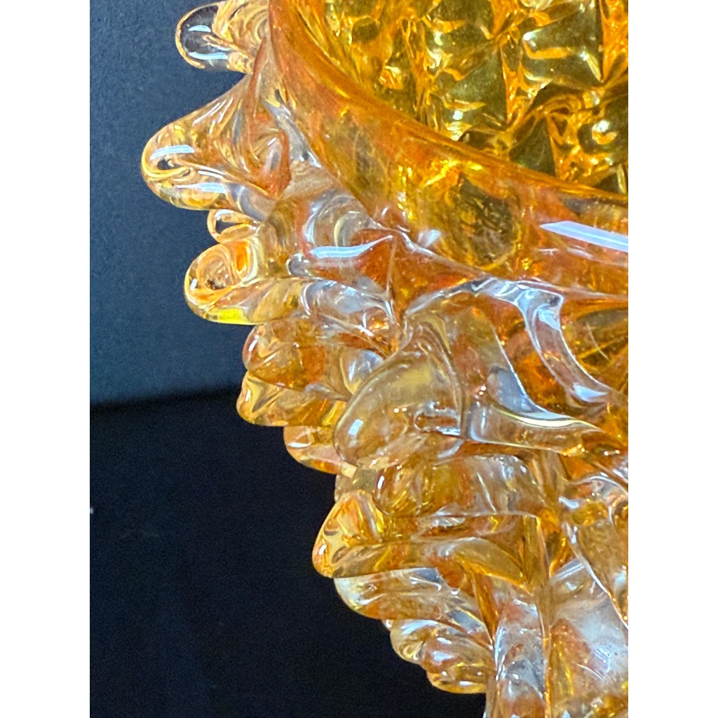 vase verre de Murano rostrato orange abricot 16
