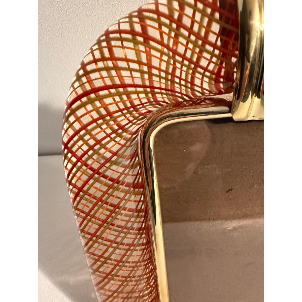 Cadre photo Venini verre de Murano rouge filigrané 17
