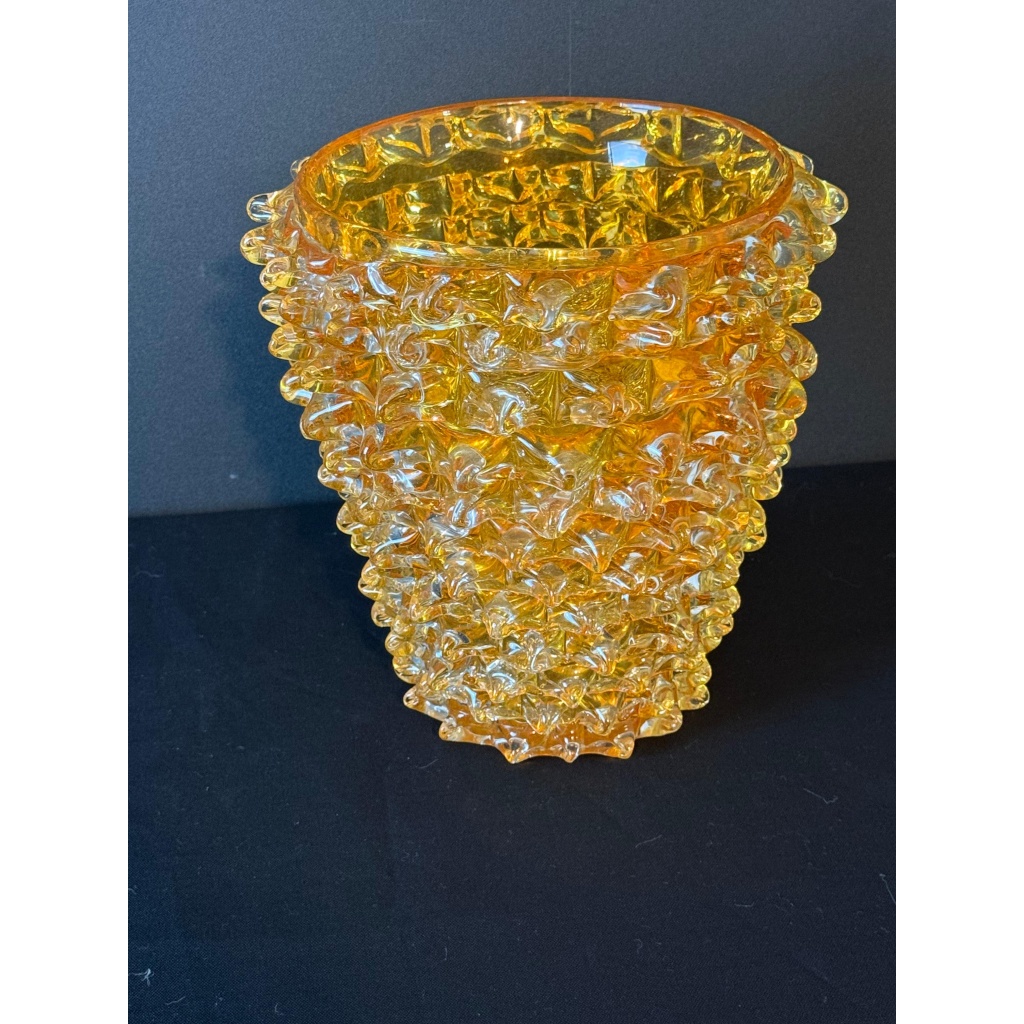 vase verre de Murano rostrato orange abricot 17