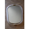 Miroir en verre de Murano blanc torsadé dans le style de Barovier 38