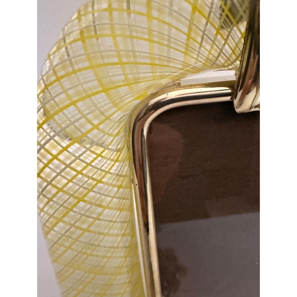 cadre photo Venini verre de Murano jaune filigrané 19