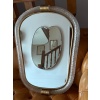 Miroir en verre de Murano blanc torsadé dans le style de Barovier 40
