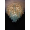 Lustre verre de Murano de style Mazzega bleu et doré 40