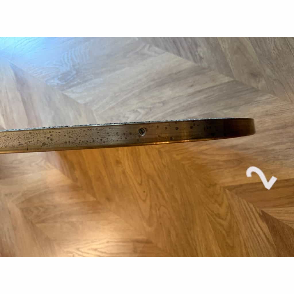 Paire de miroirs des années 50 en laiton doré 22
