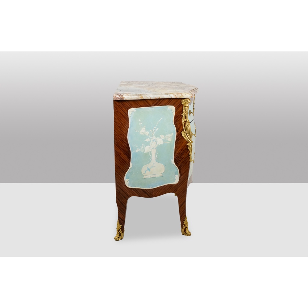 Commodette à 3 tiroirs en bois de placage et plateau de marbre. Vers 1900 LS40091851 5