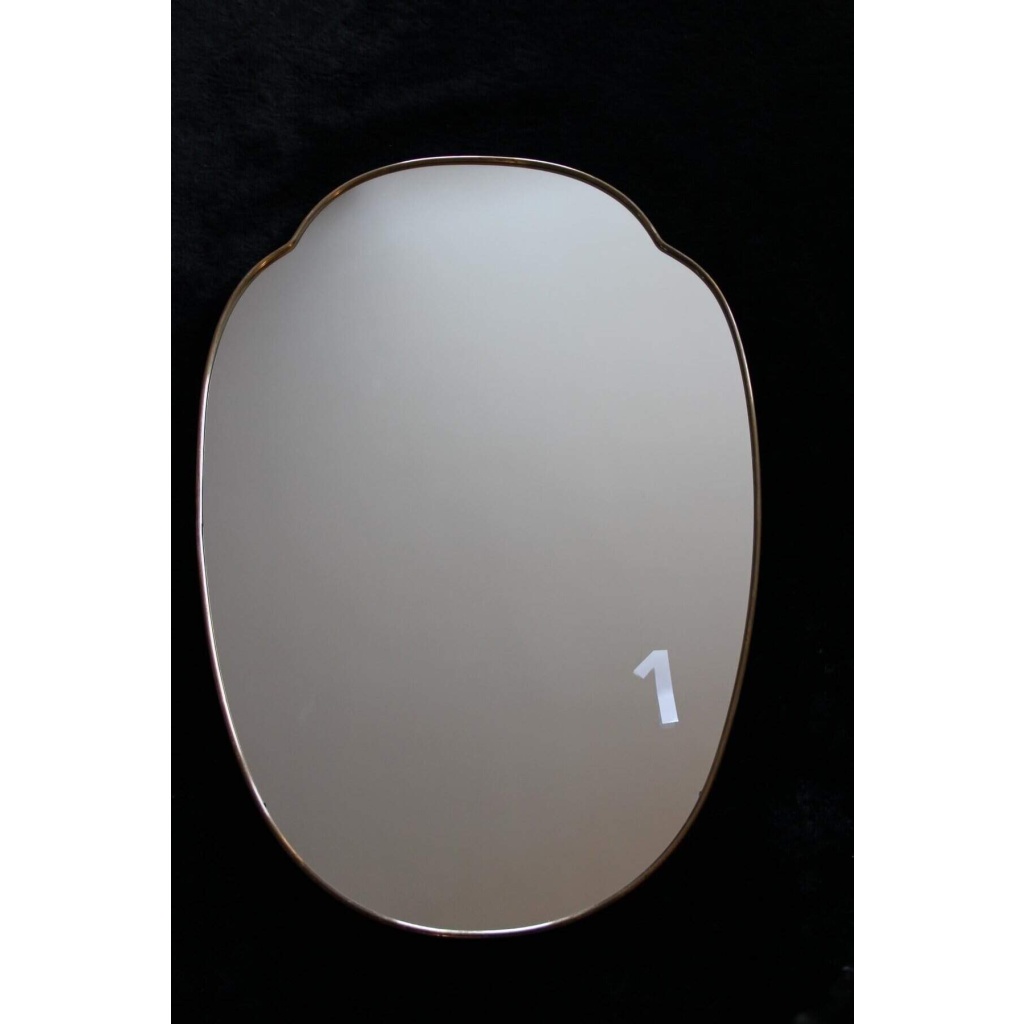 Paire de miroirs des années 50 en laiton doré 5 Paire de miroirs des années 50 en laiton doré 5