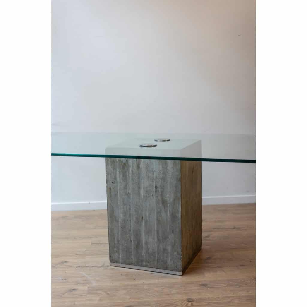 Saporiti. Bureau Brutaliste et Minimaliste en verre et béton. Années 1970. LS65101205 5