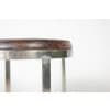 Tabouret rond de style Industriel, en métal et cuir. Années 1970 LS6609 11
