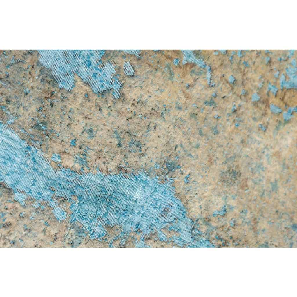 Tapis de sol rectangulaire en laine à fond bleu clair. Contemporain. LS6613 5