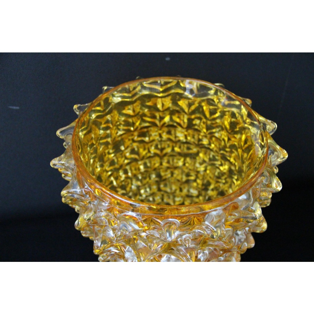vase verre de Murano rostrato orange abricot 6