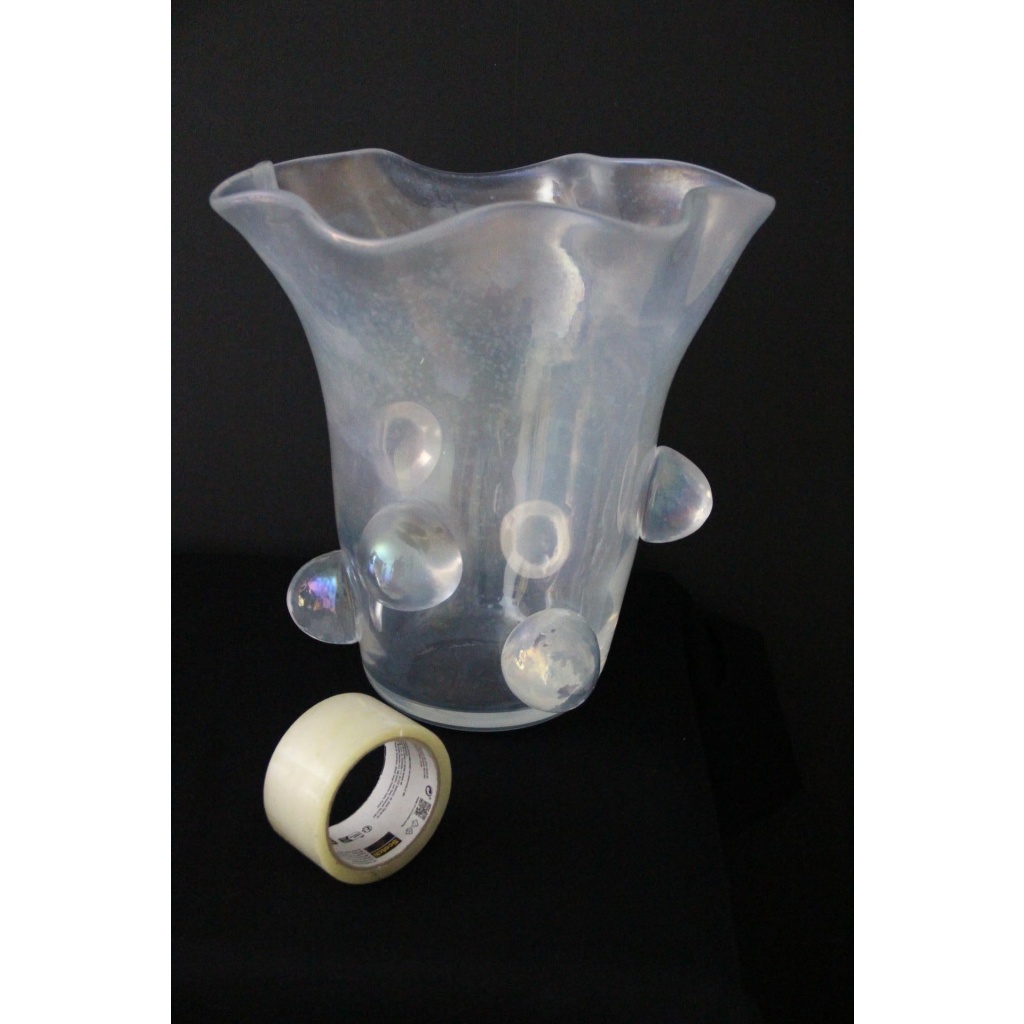 Paire de grands vases Cenedese en verre de Murano irisé 6