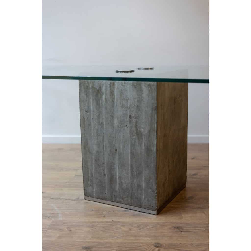 Saporiti. Bureau Brutaliste et Minimaliste en verre et béton. Années 1970. LS65101205 6