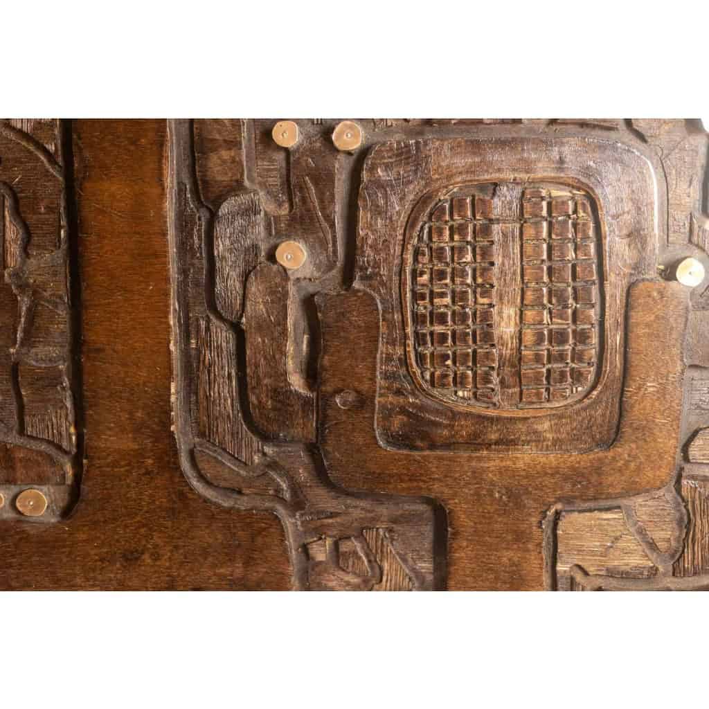 V. de Segonzac. Triptyque moderniste en bois sculpté. Contemporain. LS66703002 6