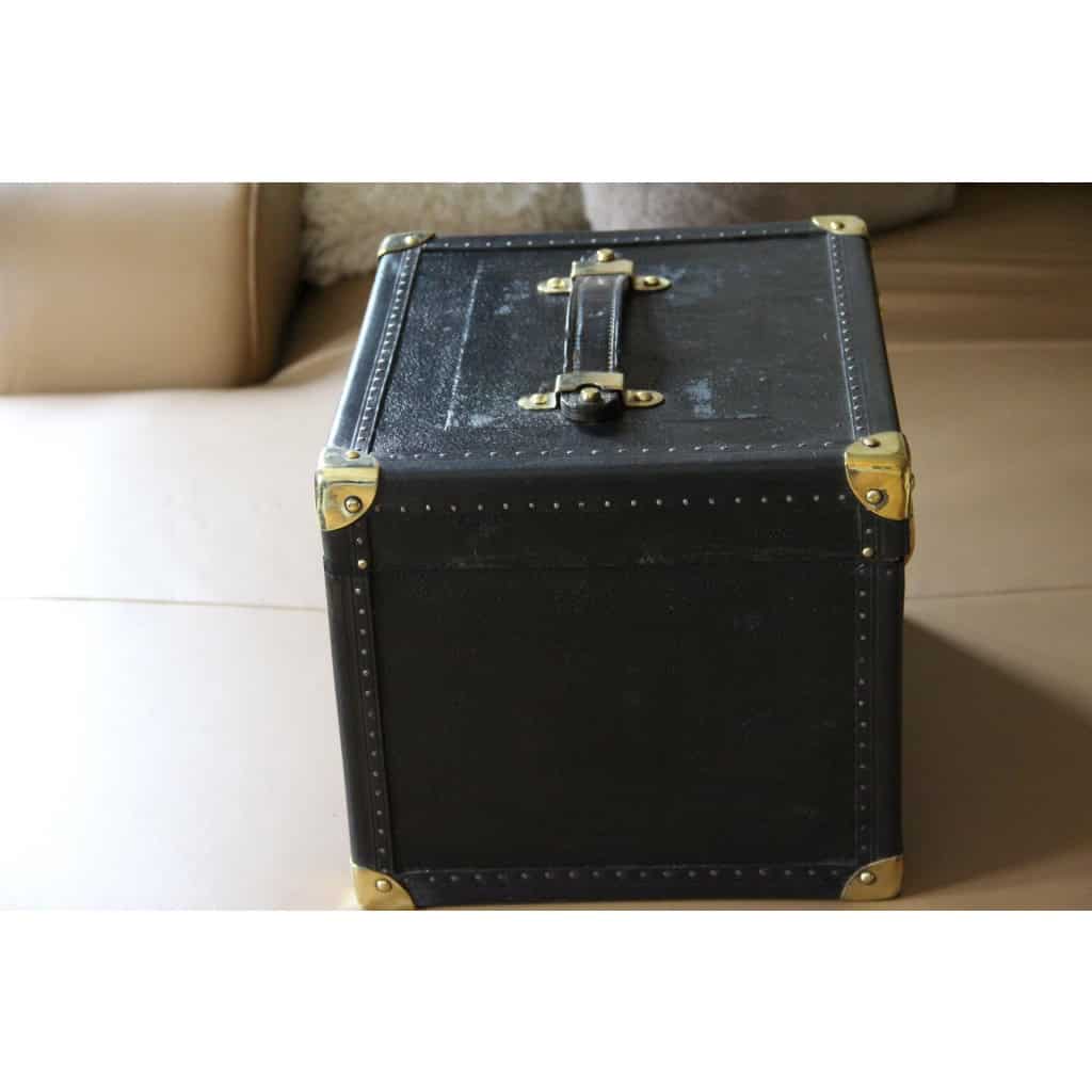 Vanity case ancien en cuir noir 7