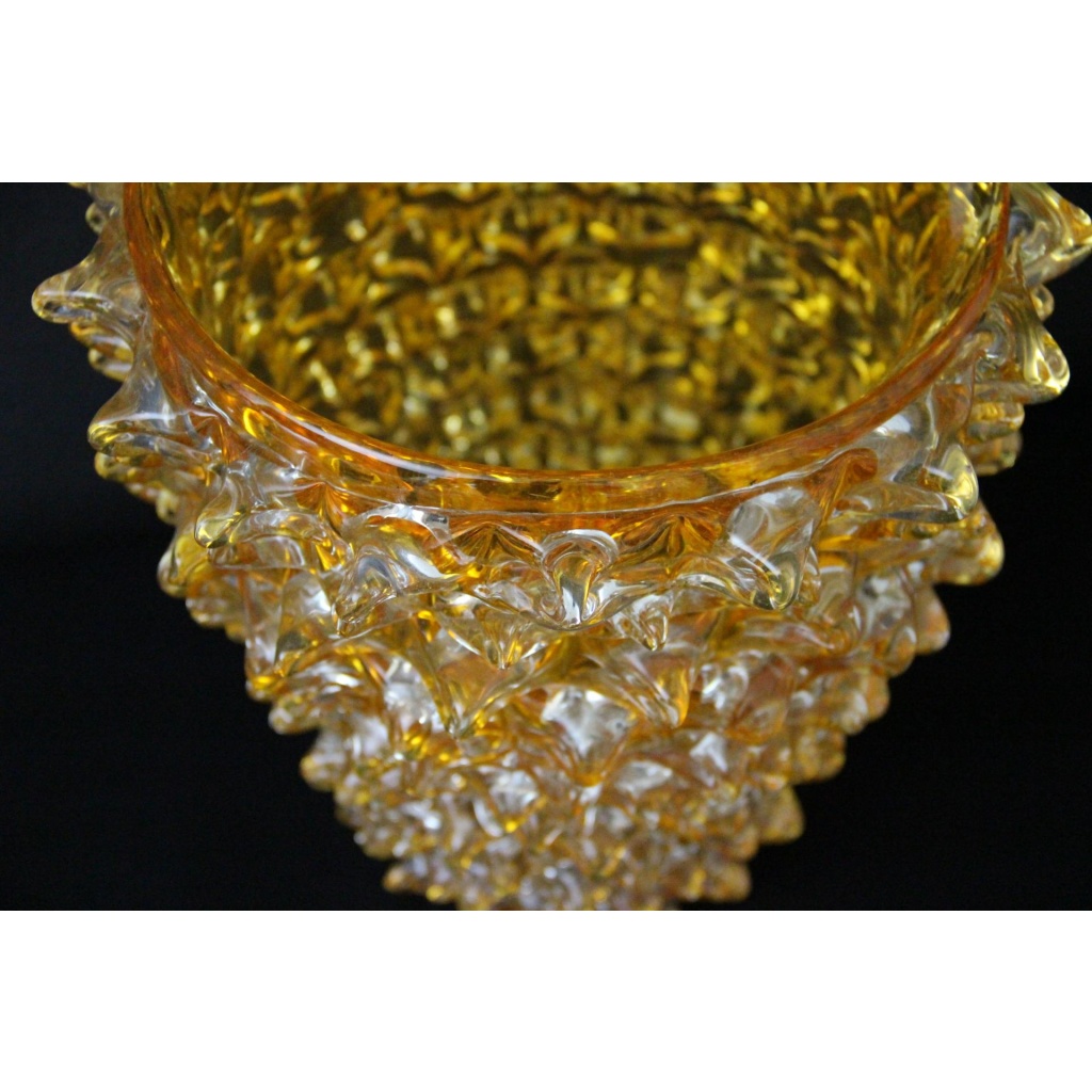 vase verre de Murano rostrato orange abricot 7