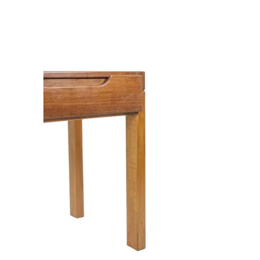 Bureau plat et son caisson en orme, 6 tiroirs en façade. Années 1970 LS6508 7