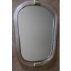 Miroir en verre de Murano blanc torsadé dans le style de Barovier 27