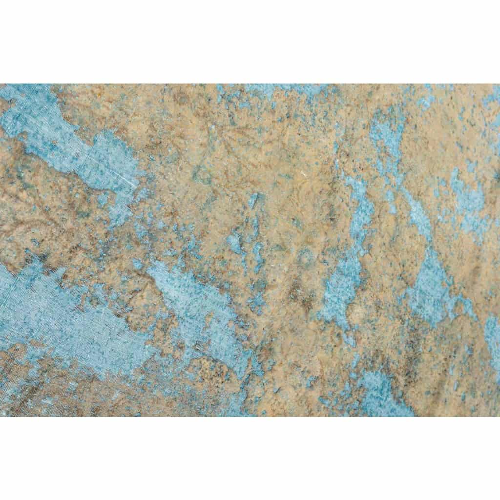 Tapis de sol rectangulaire en laine à fond bleu clair. Contemporain. LS6613 7