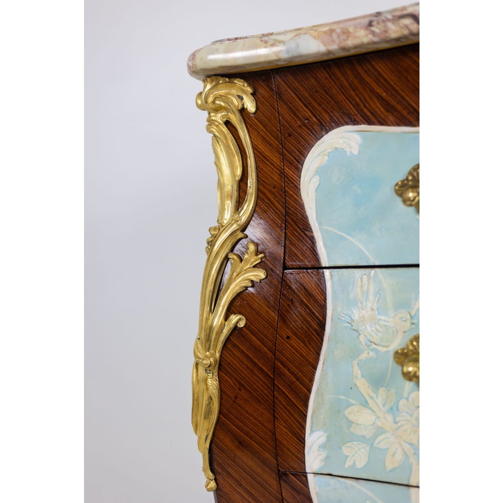 Commodette à 3 tiroirs en bois de placage et plateau de marbre. Vers 1900 LS40091851 8