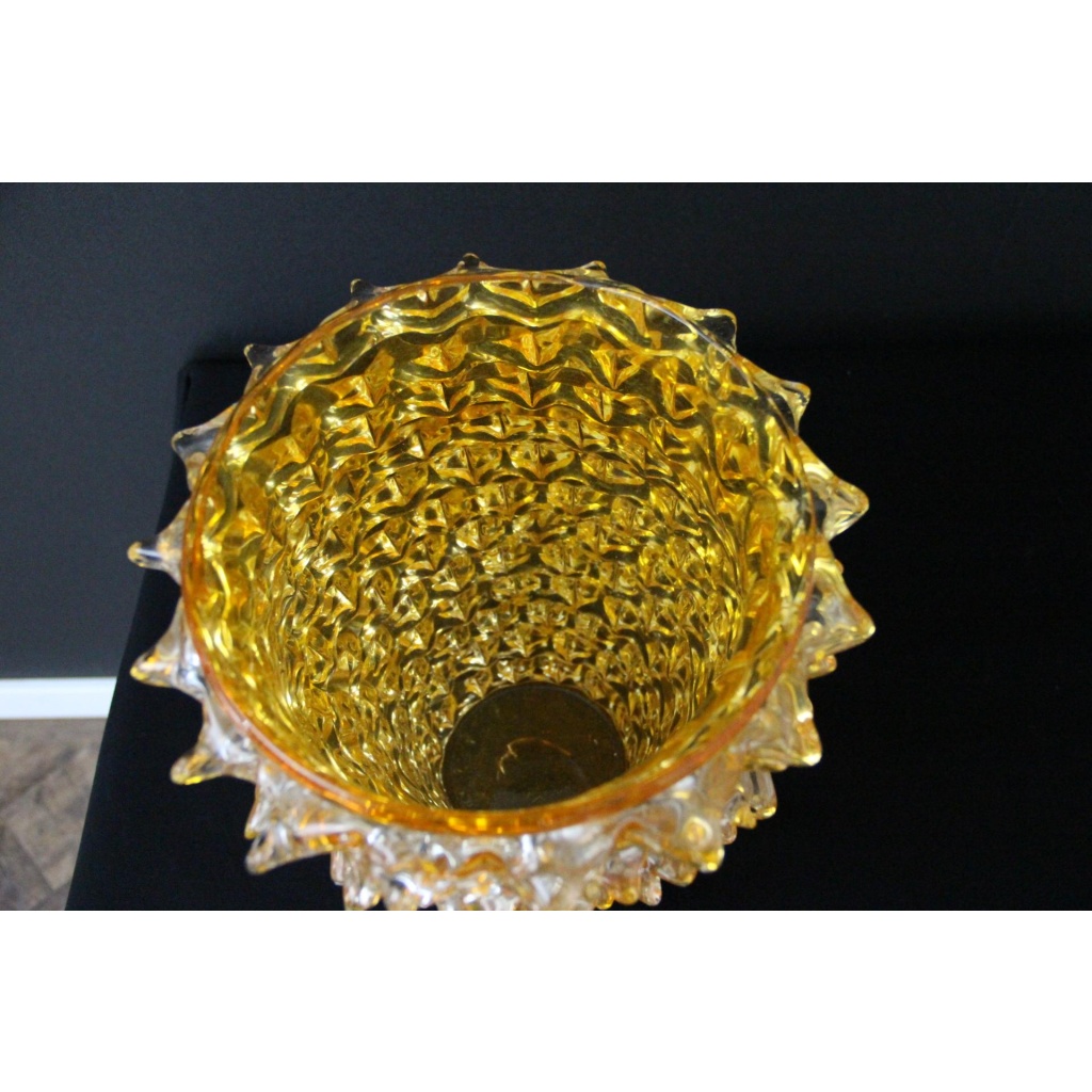 vase verre de Murano rostrato orange abricot 8
