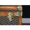 Malle Goyard 100 cm des années 1920’s en toile a chevrons 27
