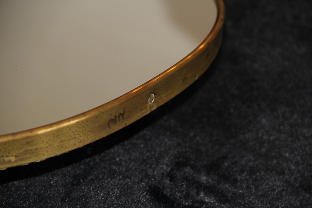 Paire de miroirs des années 50 en laiton doré 8