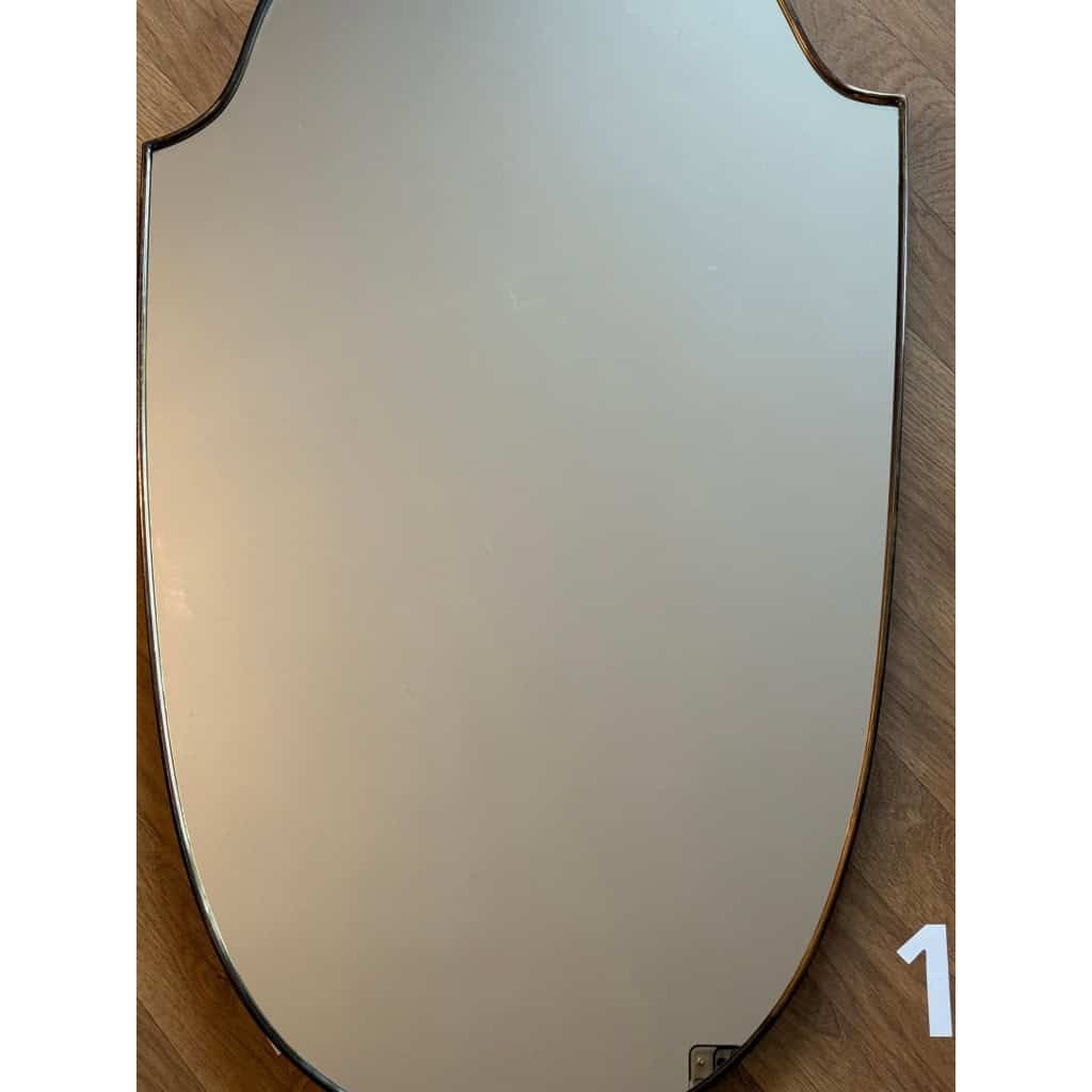 Paire de miroirs des années 50 en laiton doré 9