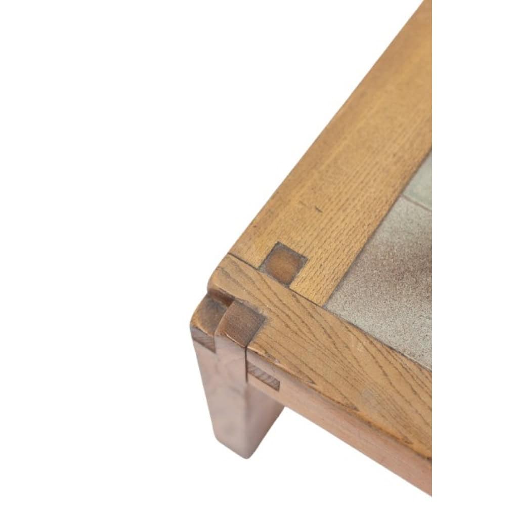 Pierre Chapo Table basse en orme blond et céramique. Circa 1960 LS62811458 9