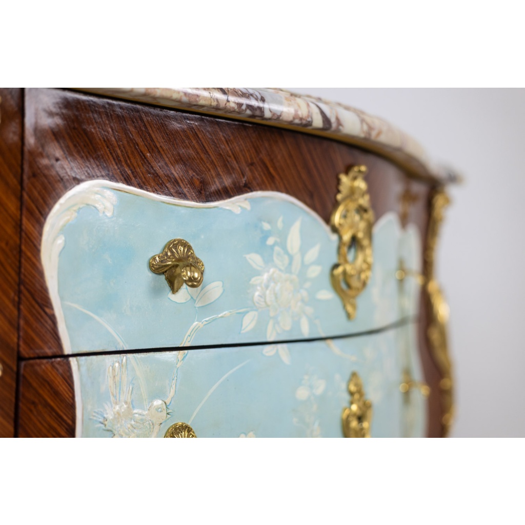 Commodette à 3 tiroirs en bois de placage et plateau de marbre. Vers 1900 LS40091851 9
