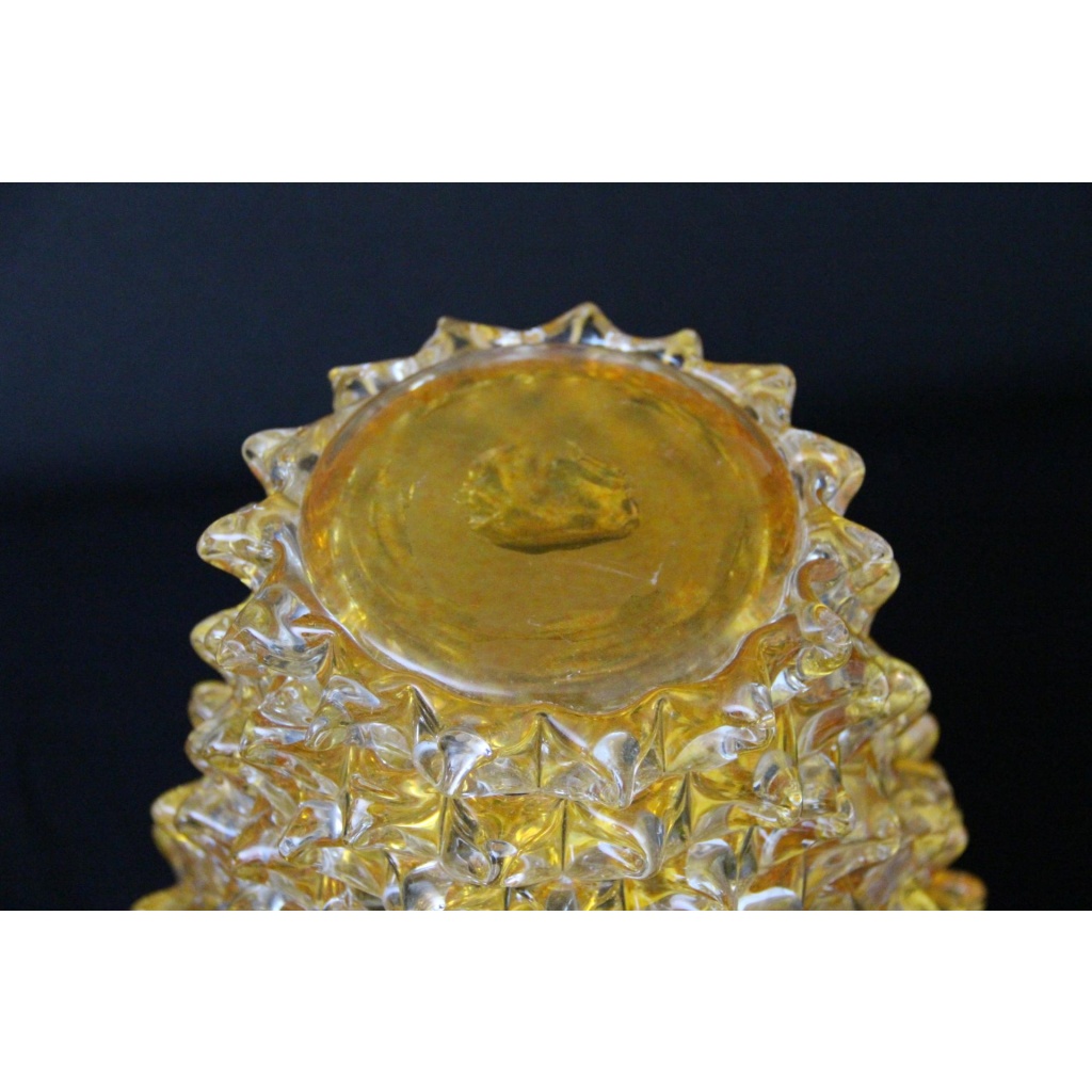 vase verre de Murano rostrato orange abricot 10