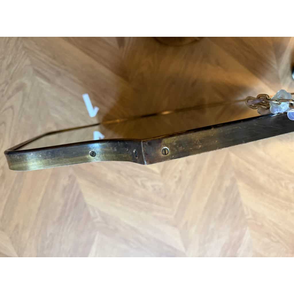 Paire de miroirs des années 50 en laiton doré 11