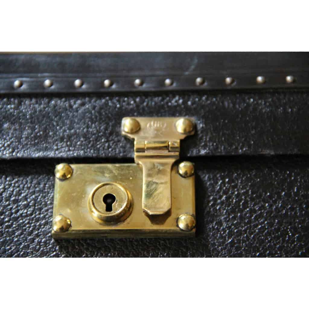 Vanity case ancien en cuir noir 11