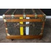 Malle Goyard 100 cm des années 1920’s en toile a chevrons 30