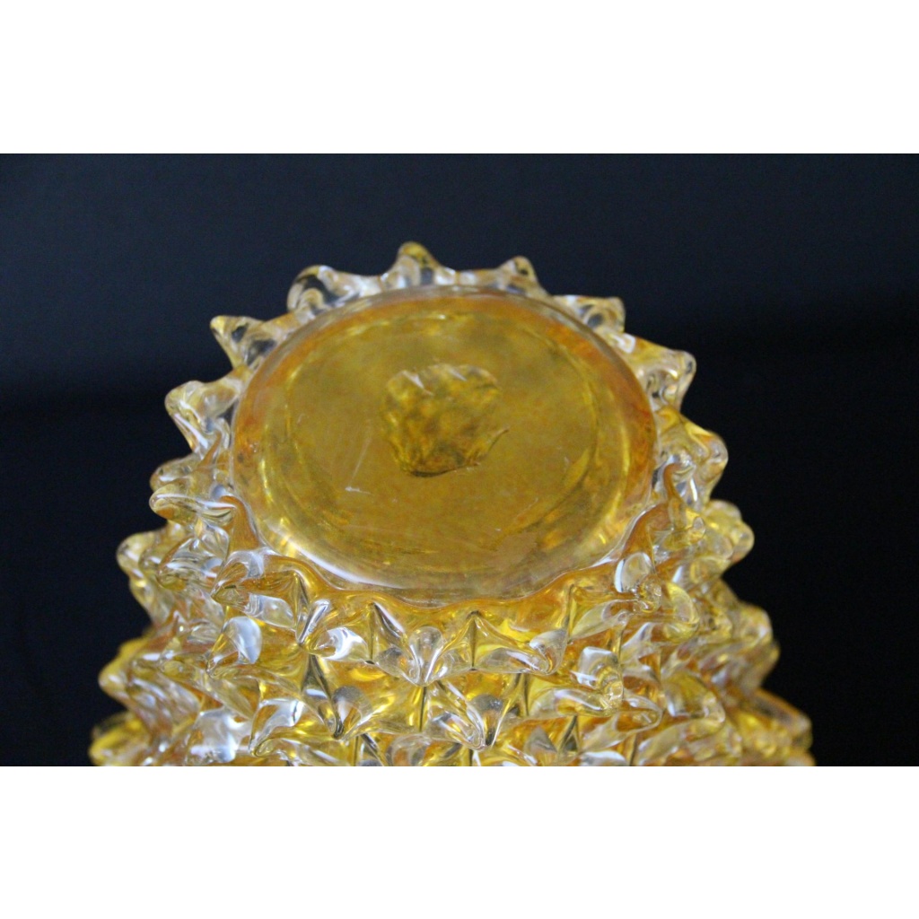vase verre de Murano rostrato orange abricot 11