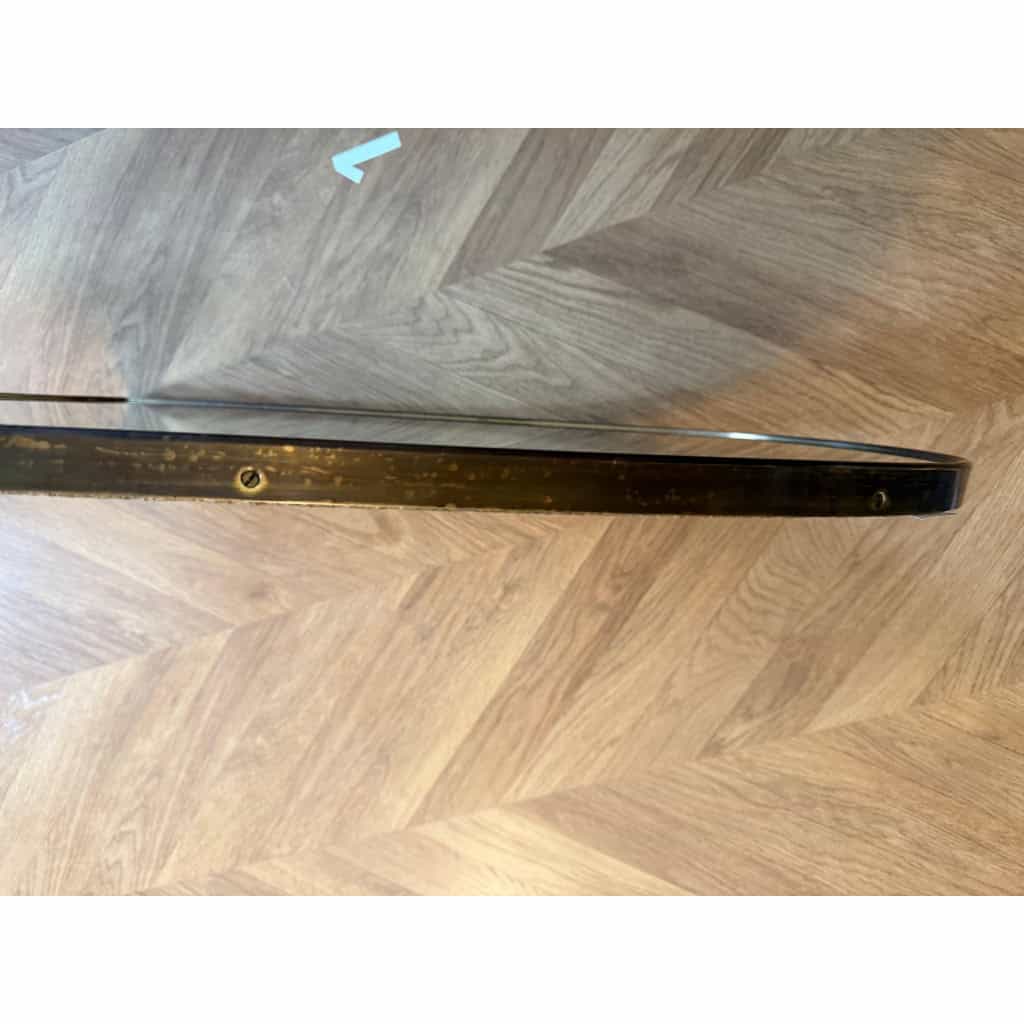 Paire de miroirs des années 50 en laiton doré 12