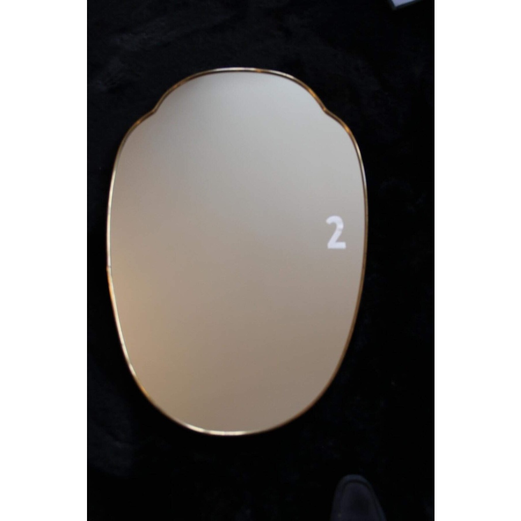 Paire de miroirs des années 50 en laiton doré 12 Paire de miroirs des années 50 en laiton doré 12