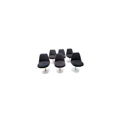 Eero Saarinen pour Knoll :6 chaises « TULIP » pivotantes