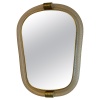 Miroir en verre de Murano blanc torsadé dans le style de Barovier 23