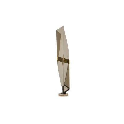 Giuseppe Calonaci, Lampadaire en plexiglass plié fumé. Années 1970 LS64742409Z 3