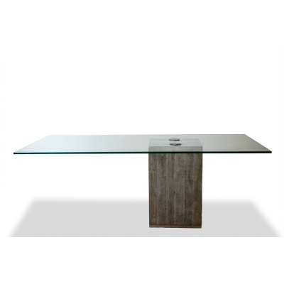 Saporiti. Bureau Brutaliste et Minimaliste en verre et béton. Années 1970. LS65101205